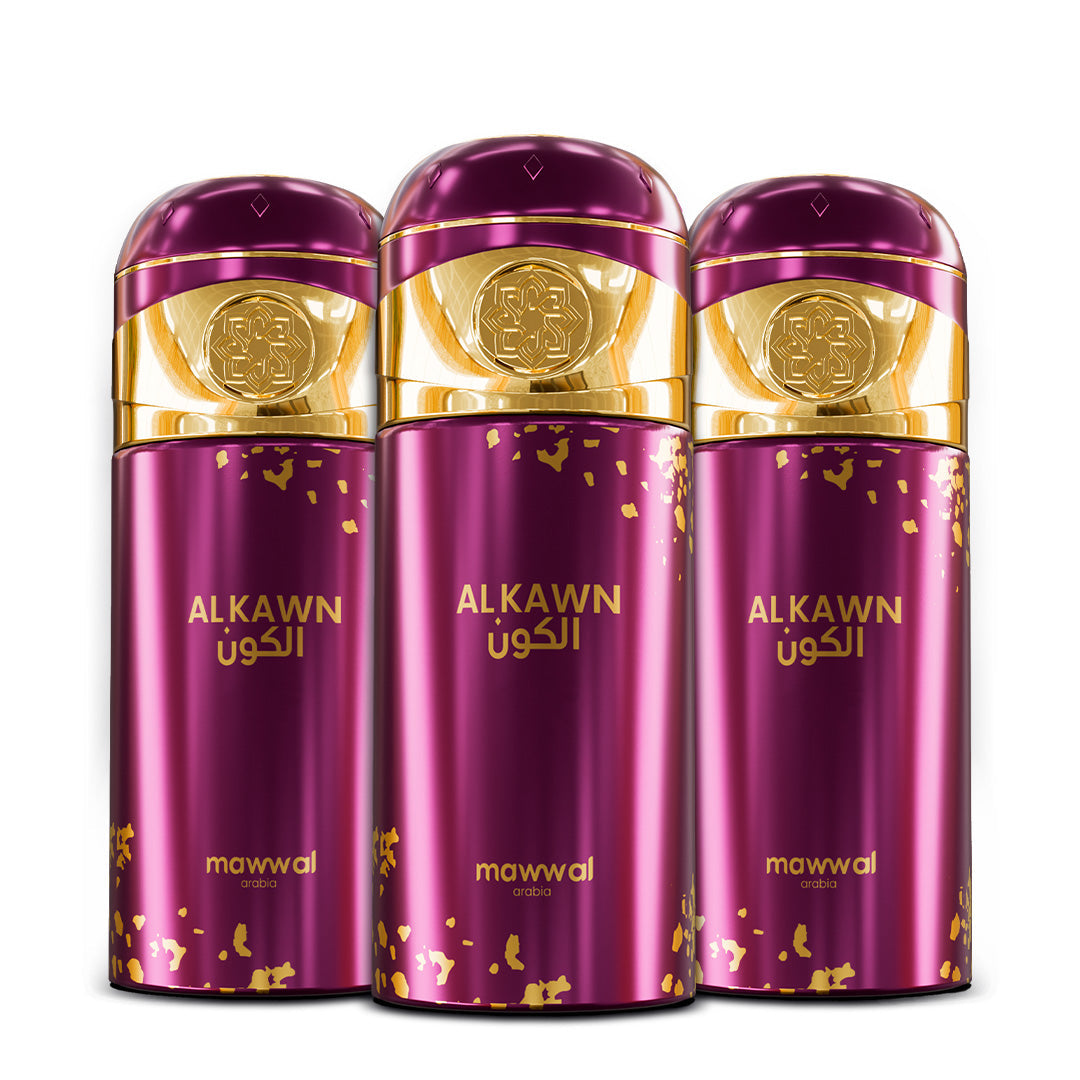 Kit 3 Perfumes Spray Mawwal Alkawn Unissex 250ml